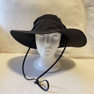 Outfly‎ Sun Hat Black Adjustable Strap Breathable Outdoor Garden Fishing Bucket